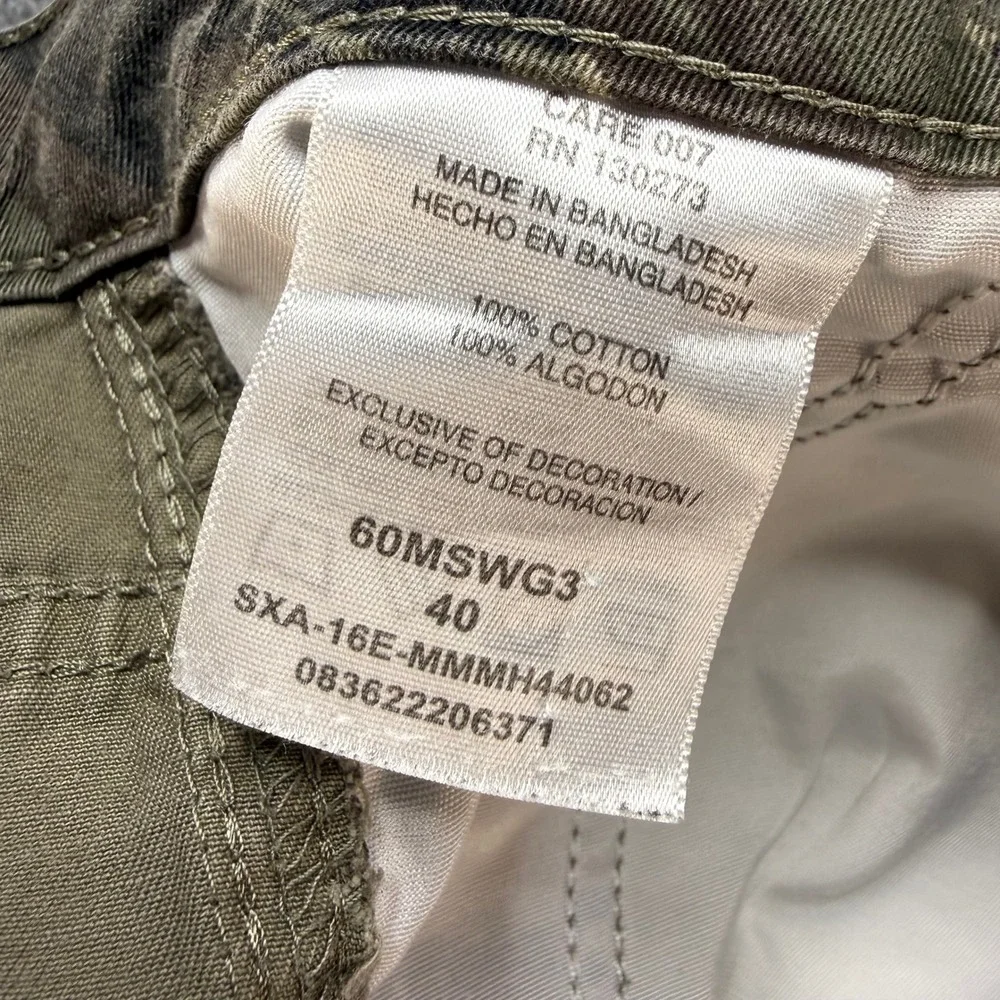 Wrangler‎ Cargo Shorts Men 40 Green Camo Real Comfortable Jeans 60MSWG3 Outdoor